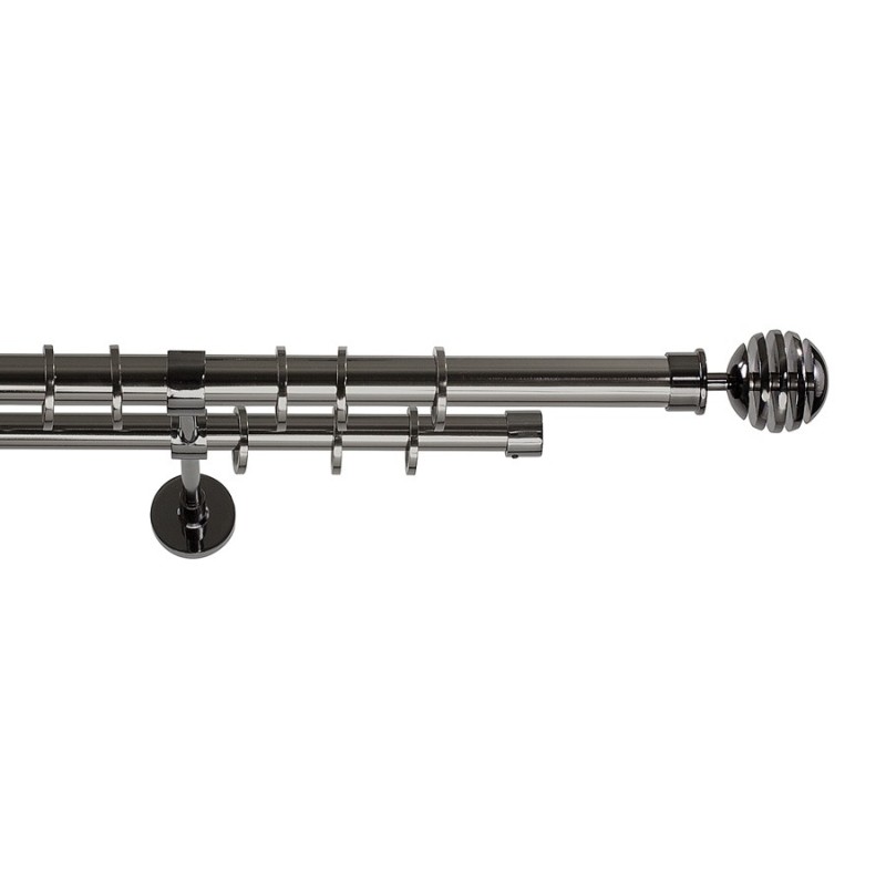 Karnisz Gral fi 25/19 podwójny, kolor onyx – Saturn (G250034)