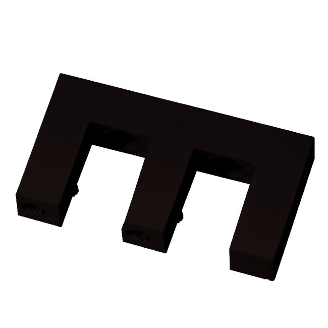 Wspornik sufitowy Square Line podwójny, kolor czarny połysk