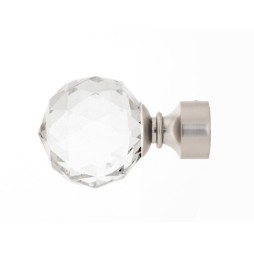 Końcówka Gral fi 25 chrom mat - Kula Crystal (Para)