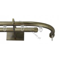 Karnisz Gral fi 19 mm, podwójny szynowy - zawijany, gięty (G190018)