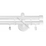 Karnisz podwójny szynowy fi 20 mm biały połysk - stal nierdzewna / aluminium (TH003)