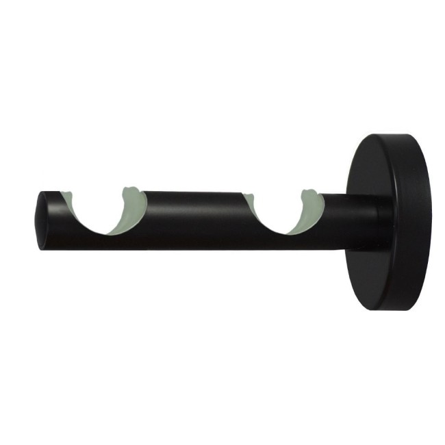 Wspornik do rury karnisza podwójny dł. 120 mm (40 + 80) - czarny matowy (stal nierdzewna)