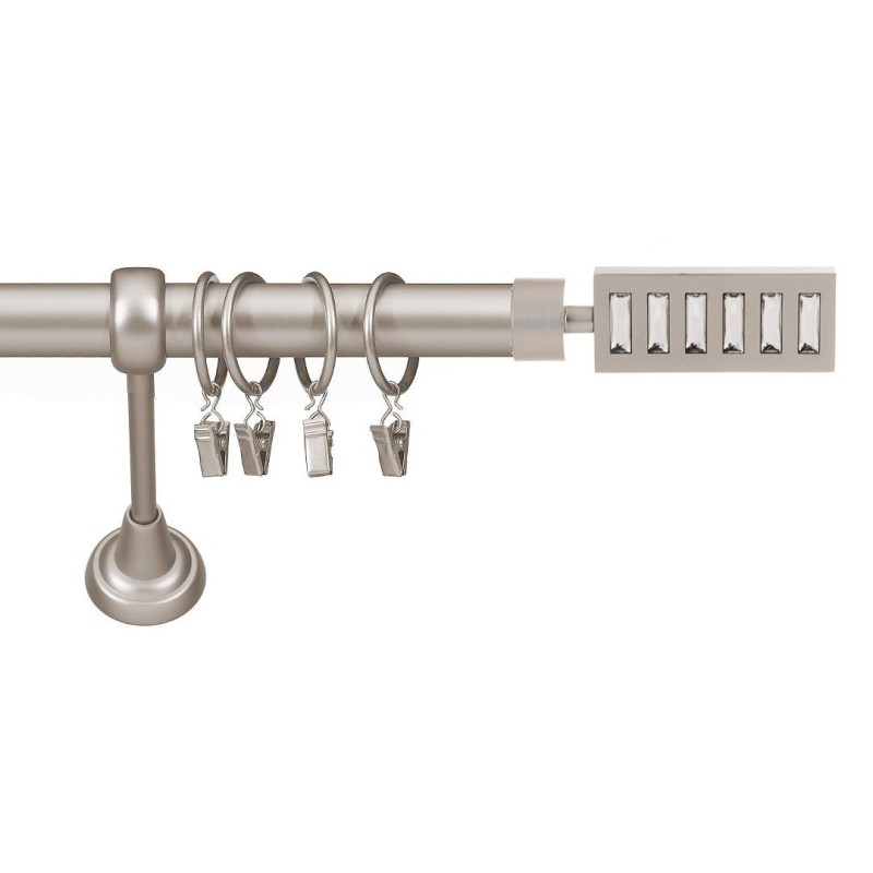 Karnisz Gral fi 19 mm, pojedynczy, kolor chrom mat - Escala (G190032)