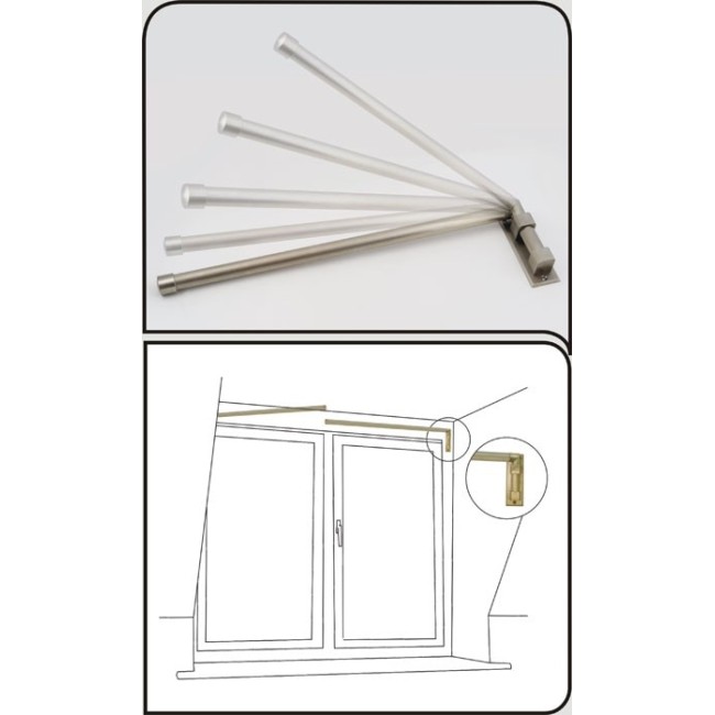 Karnisz uchylno - otwierany w kolorze inox, fi 20 mm, dł. 110 cm - stal nierdzewna 