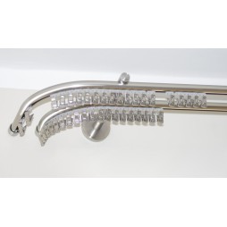 Karnisz podwójny szynowy fi 20 mm gięty podwójnie, inox - stal nierdzewna / aluminium (TH008)