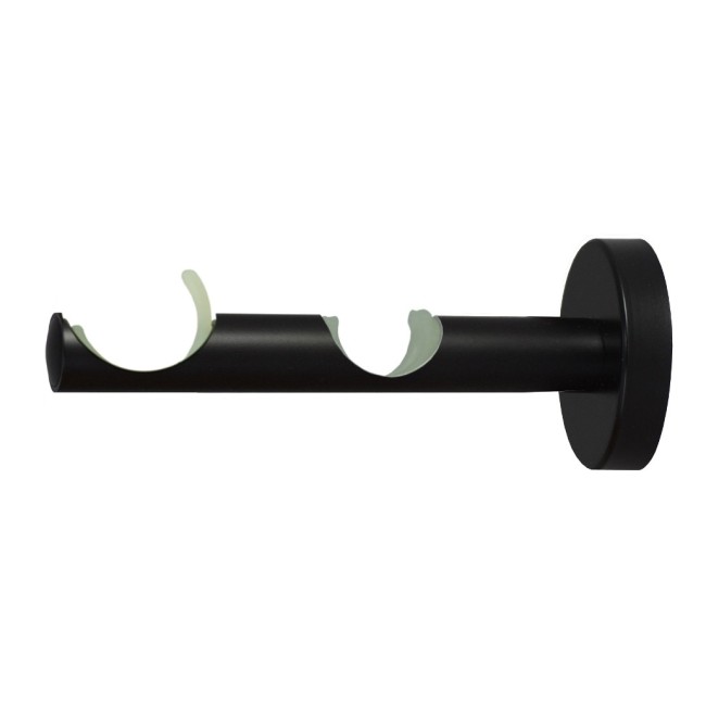 Wspornik do rury karnisza Techno 30/20 mm  podwójny - czarny matowy (stal nierdzewna)