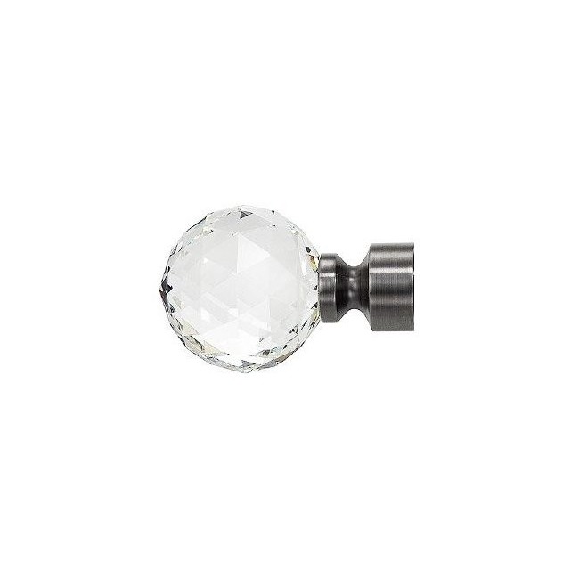Końcówka Gral fi 35 stal rustykalna - Kula Crystal (Para)