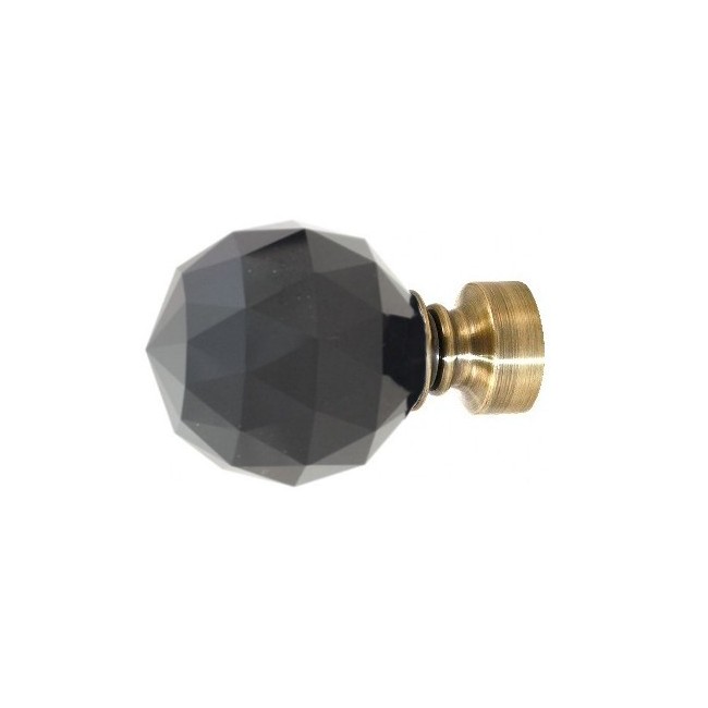 Końcówka Gral fi 19 antyk - Kula Crystal Black (Para)
