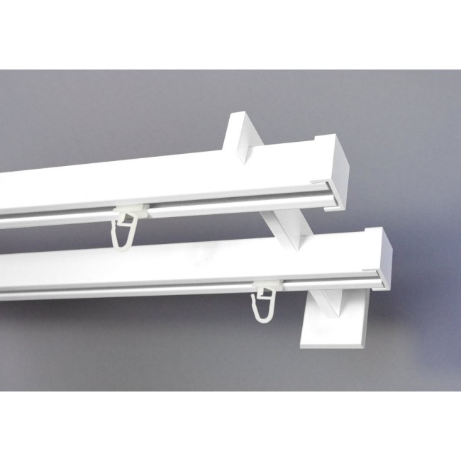 Karnisz podwójny Modern 25 biały z końcówką z zaślepkami (MDH2504) Karnisz podwójny Modern 25 biały z końcówką z zaślepkami (MDH2504)