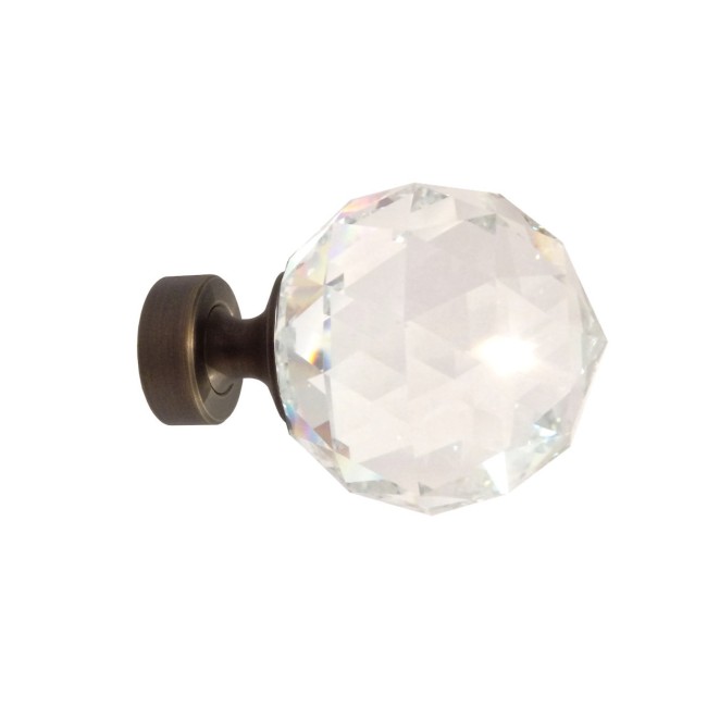 Końcówka do profilu - rury 30 mm Kula Cristal 60 mm - antico (mosiądz) - 1 szt