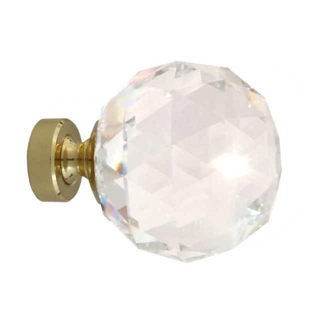 Końcówka do rury 20 mm Kula Cristal 50 mm - poler mosiądz - 1 szt