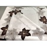 Tkanina firanowa 1410 wys 300 cm biała w brązowe liście - cena za kupon