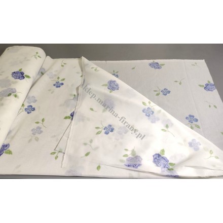 Tkanina Batyst 8266 szer 260 cm niebiesko kwiatki - cena za 1 metr