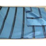 Tkanina ze wstawką organtyny szer 300 cm niebieskie pasy - cena za 1 metr