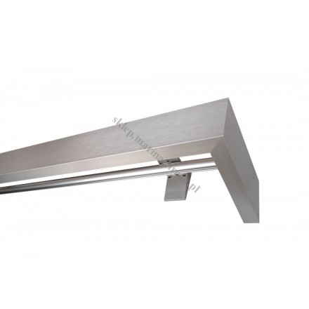 Maskownica  - osłona aluminiowa 60 mm ścienna z dwiema szynami kolor inox P61V043