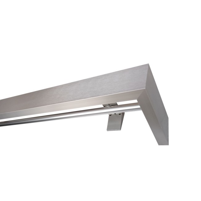 Maskownica  - osłona aluminiowa 60 mm ścienna z dwiema szynami kolor inox P61V043