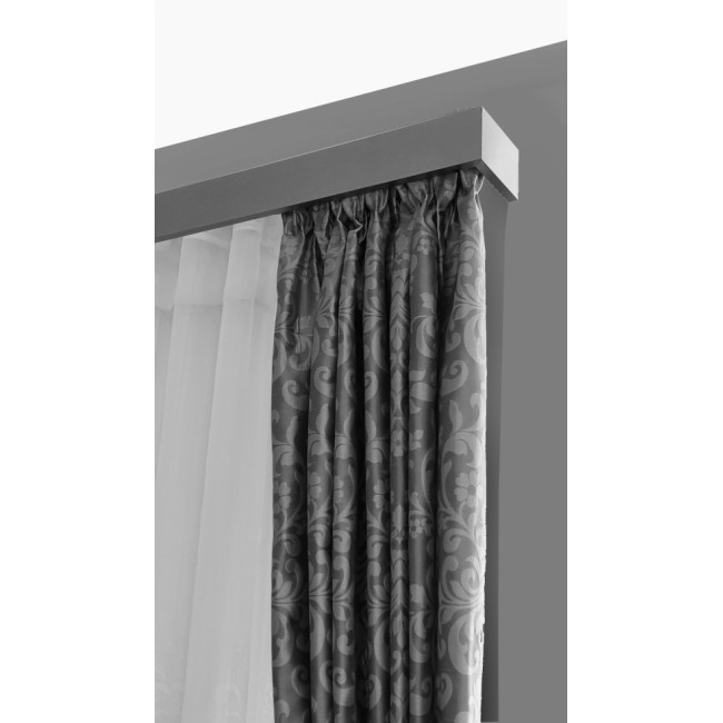 Maskownica  - osłona aluminiowa 60 mm ścienna z dwiema szynami kolor inox P61V043