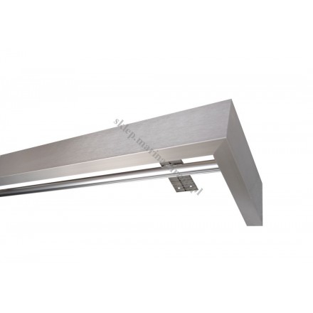 Maskownica  - osłona aluminiowa 60 mm sufitowa z dwiema szynami kolor inox P61H043