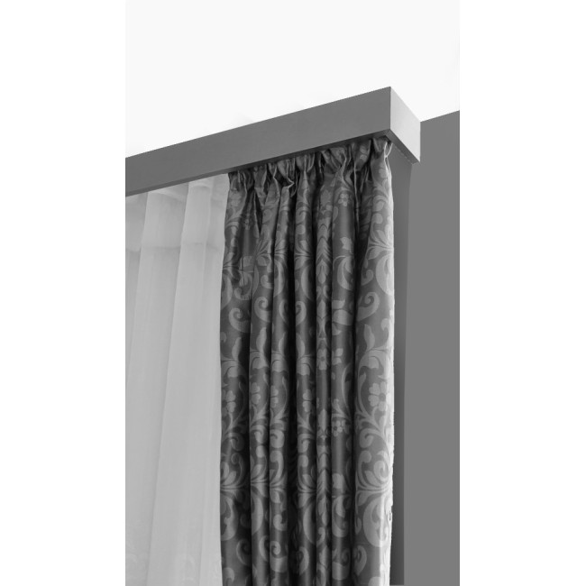 Maskownica  - osłona aluminiowa 60 mm sufitowa z dwiema szynami kolor inox P61H043