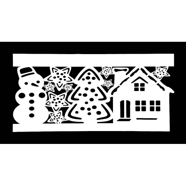 Ażur do firan wzór świąteczny AZ112 Snowman 3
