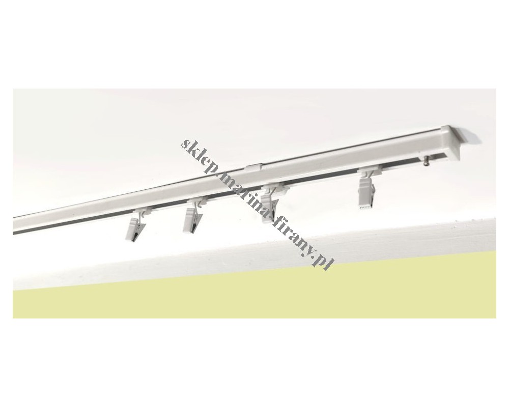 Szyna sufitowa MS1  jednotorowa biała z żabkami (MS006)