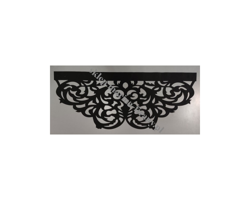 Ażur do firan, wzór Gobelin, szer. 60 cm, czarny, dwuwarstwowy - odrzut nr 216