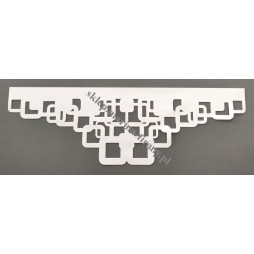 Ażur do firan, wzór Kwadraty strukturalne, szer. 90 cm, biały, dwuwarstwowy - odrzut nr 260