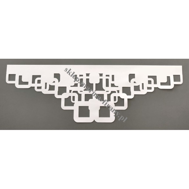 Ażur do firan, wzór Kwadraty strukturalne, szer. 90 cm, biały, dwuwarstwowy - odrzut nr 260