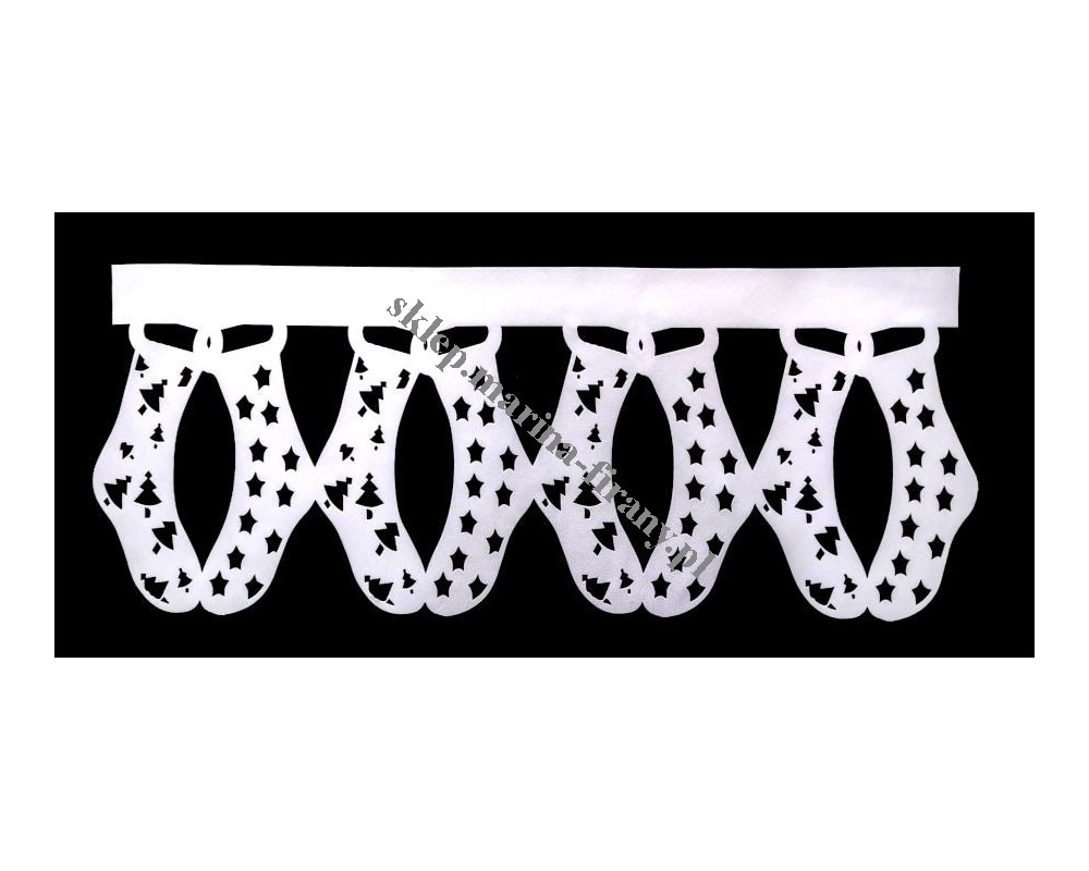 Ażur do firan, wzór Skarpetki 2, szer. 60 cm, biały, dwuwarstwowy - odrzut nr 270