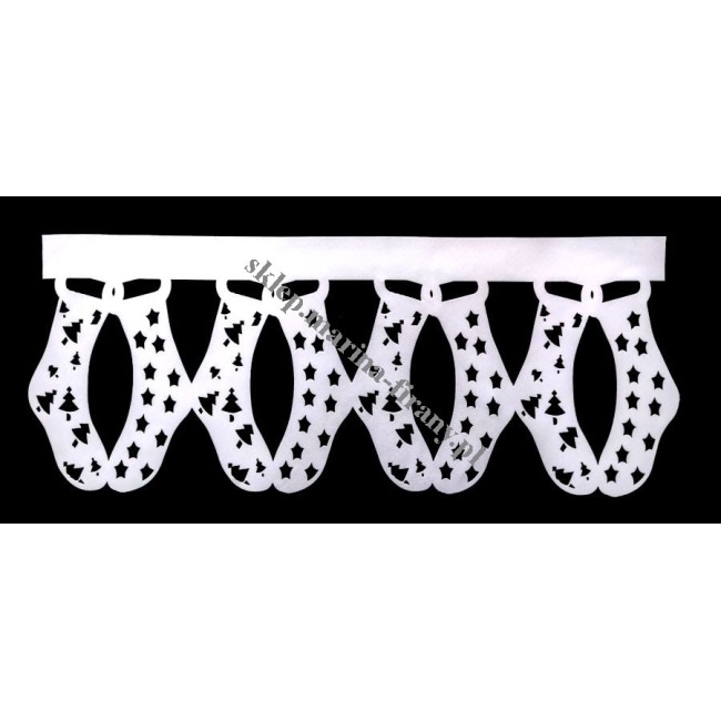 Ażur do firan, wzór Skarpetki 2, szer. 60 cm, biały, dwuwarstwowy - odrzut nr 270