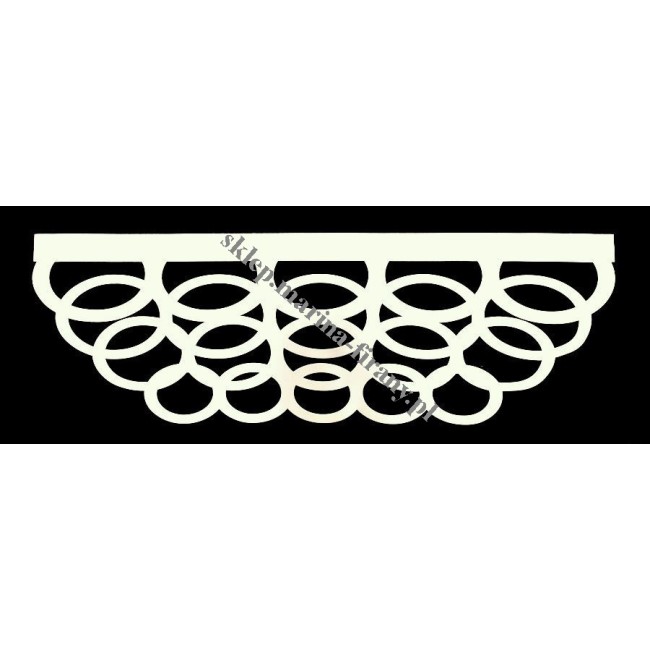 Ażur do firan, wzór Kółeczka przeplatane, szer. 90 cm, złamana biel, dwuwarstwowy - odrzut nr 281