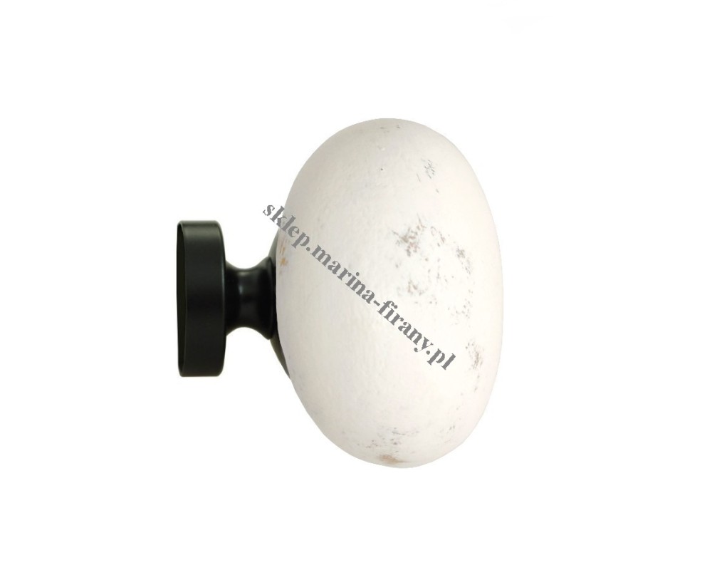 Końcówka ceramiczna do karniszy Techno 20 mm - Melon średni biel - czarny mat - 1 szt