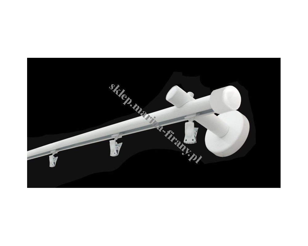 Karnisz pojedynczy szynowy Techno 20 biały połysk  TH002