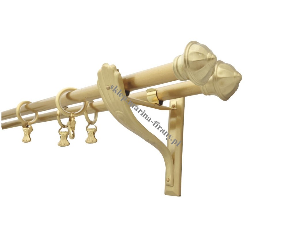 Karnisz podwójny mosiężny Secesja Classic fi 20 mm - TH0109