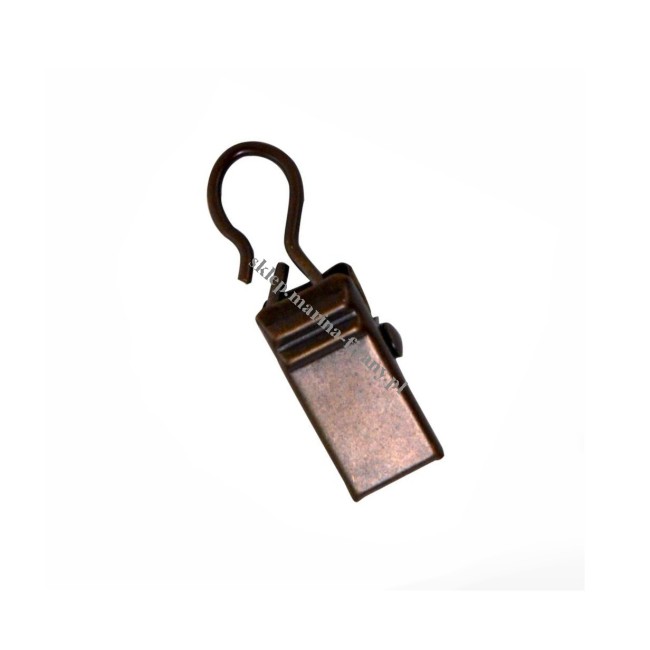 Żabka - klamerka do kółka metalowego Gral - kolor bronze (10 szt)