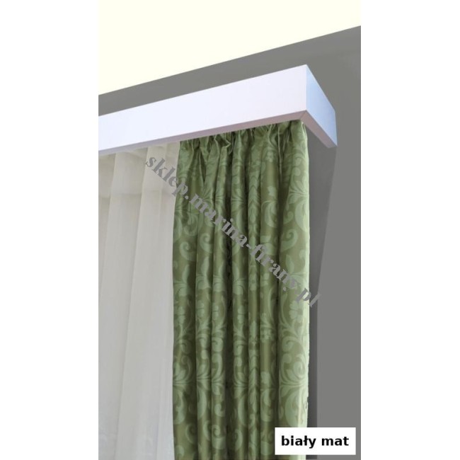 Maskownica  - osłona aluminiowa 101 mm ścienna z jedną szyną biała matowa P101V052