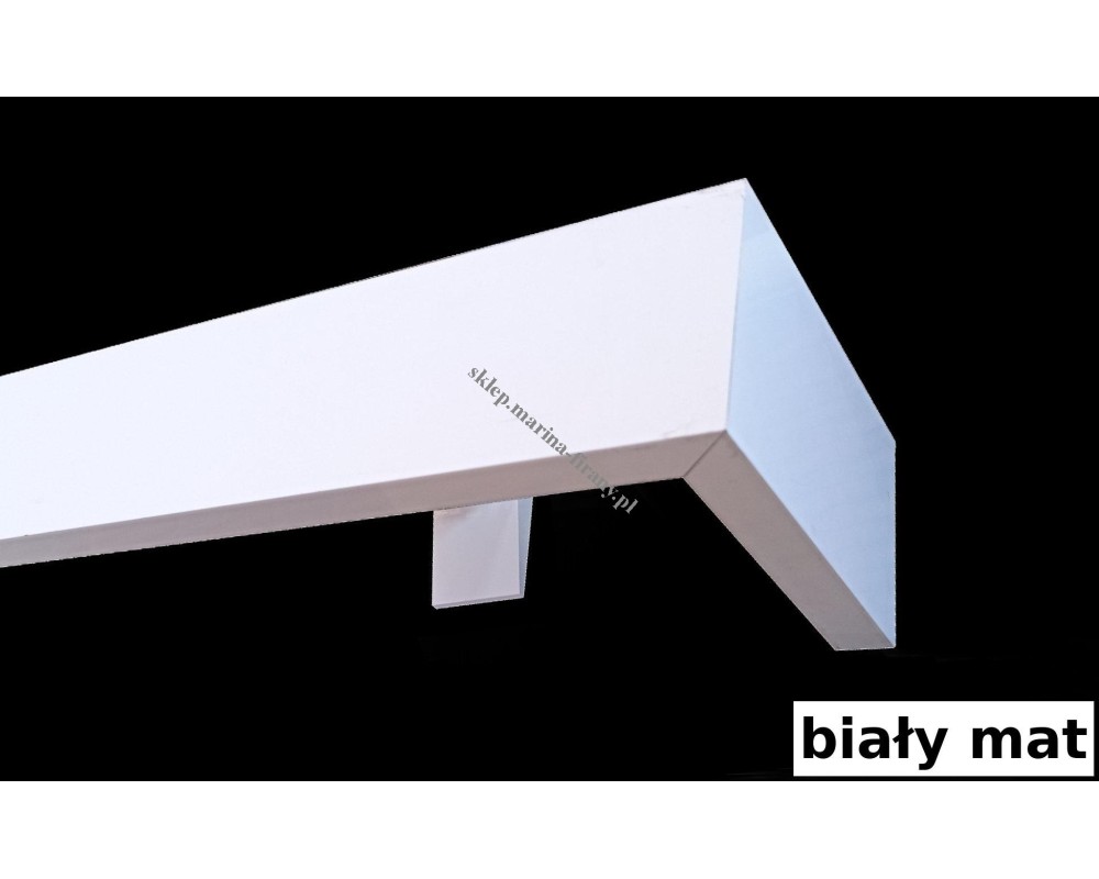 Maskownica  - osłona aluminiowa 101 mm ścienna z dwiema szynami biała matowa P101V053