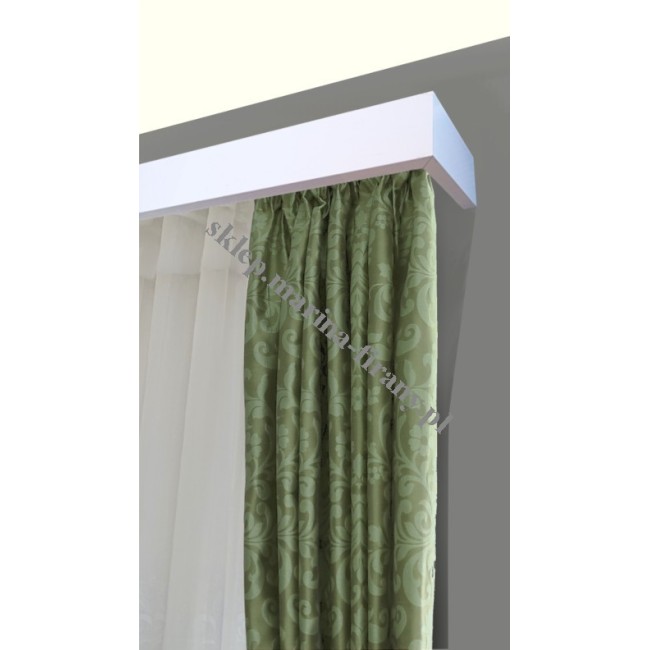 Maskownica - osłona aluminiowa 101 mm ścienna z dwiema szynami biała P101V003