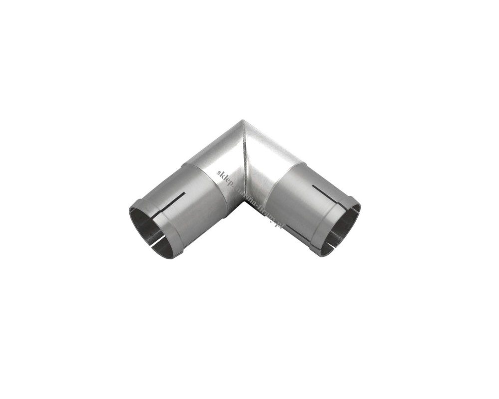 Łącznik kątowy stały 90 stopni do rur fi 20 mm w kolorze inox poler (stal nierdzewna)