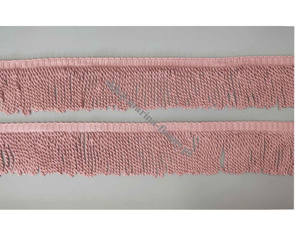 Taśma dekoracyjna z frędzlami 8,5 cm pudrowy róż – doszywka pasmanteryjna na metry GRC005