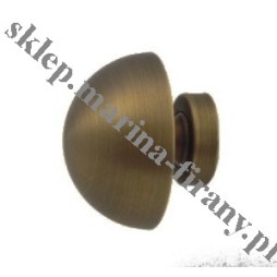 Końcówka do profilu - rury 20 mm Półkula średnia - antico (mosiądz) - 1 szt