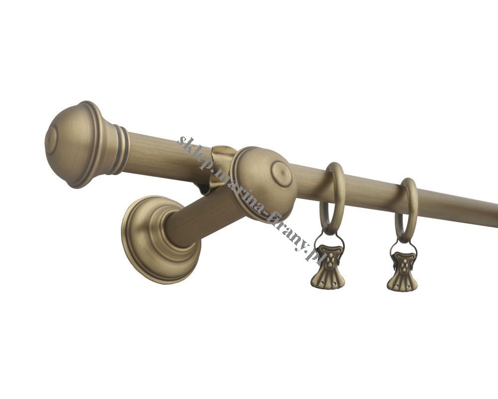 Karnisz pojedynczy mosiężny Classic fi 20 mm jasne antico TH0126