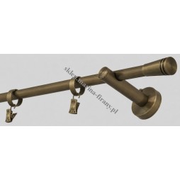 Karnisz pojedynczy Techno 20 mm antico Trapez ozdobny mosiądz TH0047 Zegar