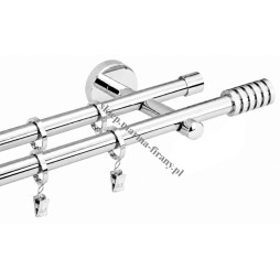Karnisz podwójny Techno 20 mm inox poler Radiator TH0014 stal nierdzewna Zegar