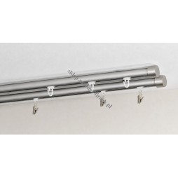 Dwutorowa szyna sufitowa Gral 19 mm chrom mat ze ślizgami SUW0003