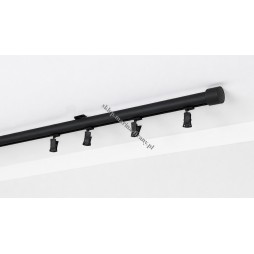 Szyna sufitowa Techno 20 mm jednotorowa czarny mat z żabkami SUW0018