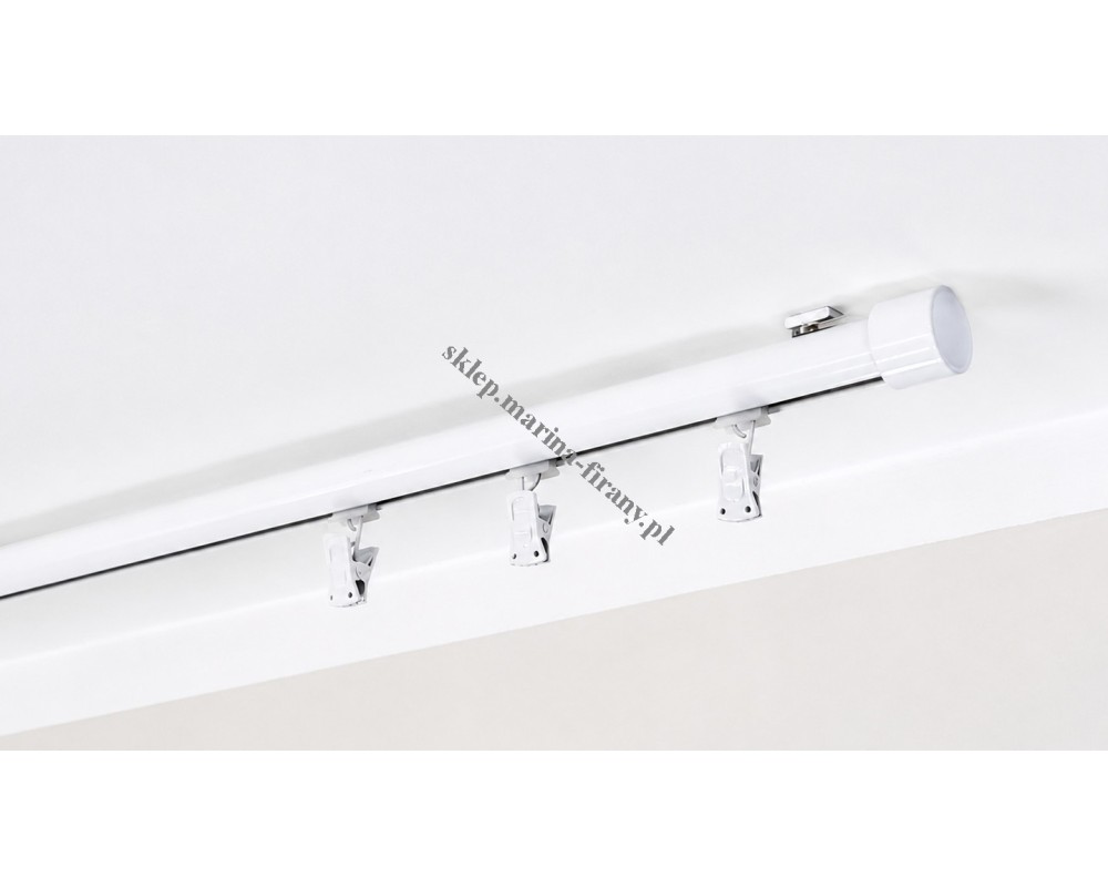 Szyna sufitowa fi 20 mm jednotorowa, biały połysk (SUW0020) - stal nierdzewna - aluminium