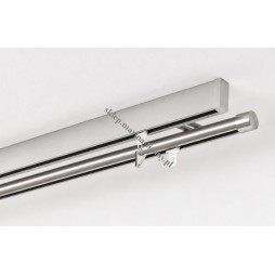 Szyna sufitowa Modern -Techno podwójny w kolorze inox SUW0022 - widok z dołu