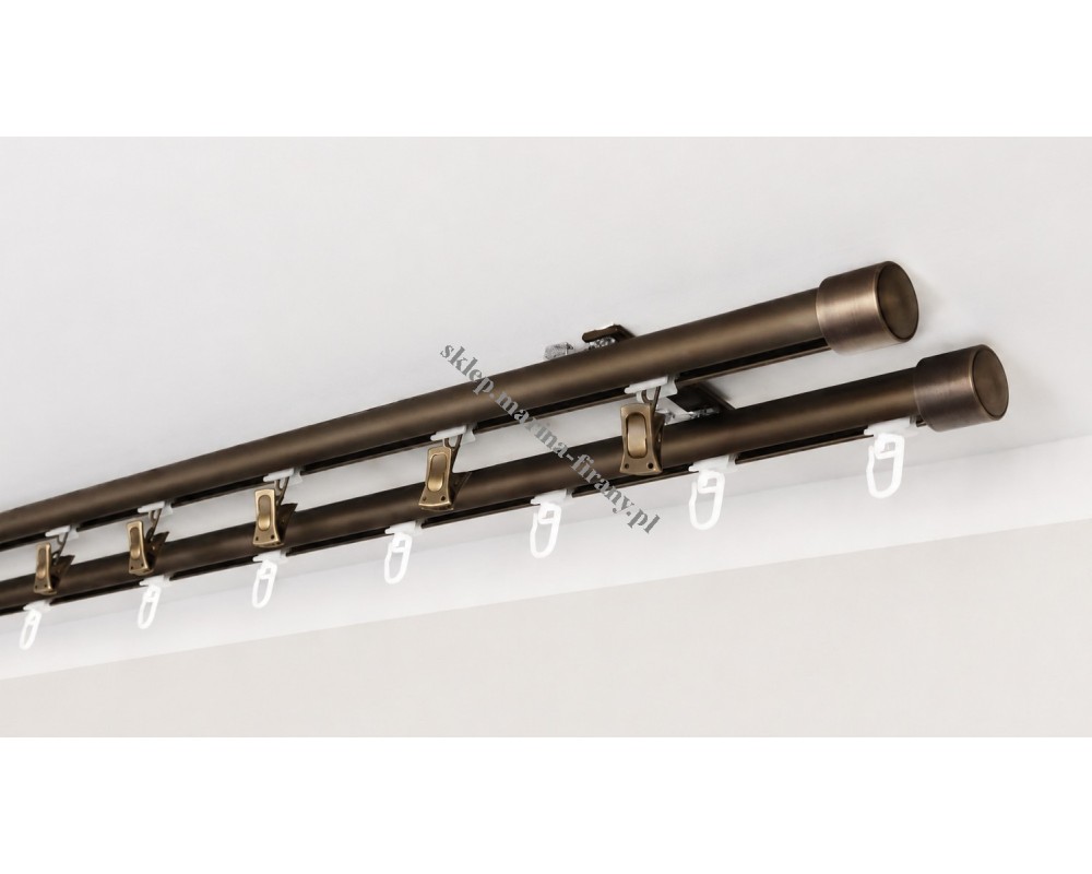 Szyna sufitowa aluminiowa Techno 20 mm podwójna antico SUW0047 – Zegar