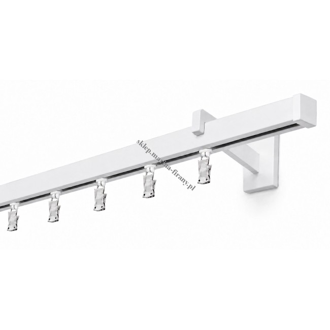 Karnisz pojedynczy Modern 25 biały z zaślepkami MDH2502 – Zegar